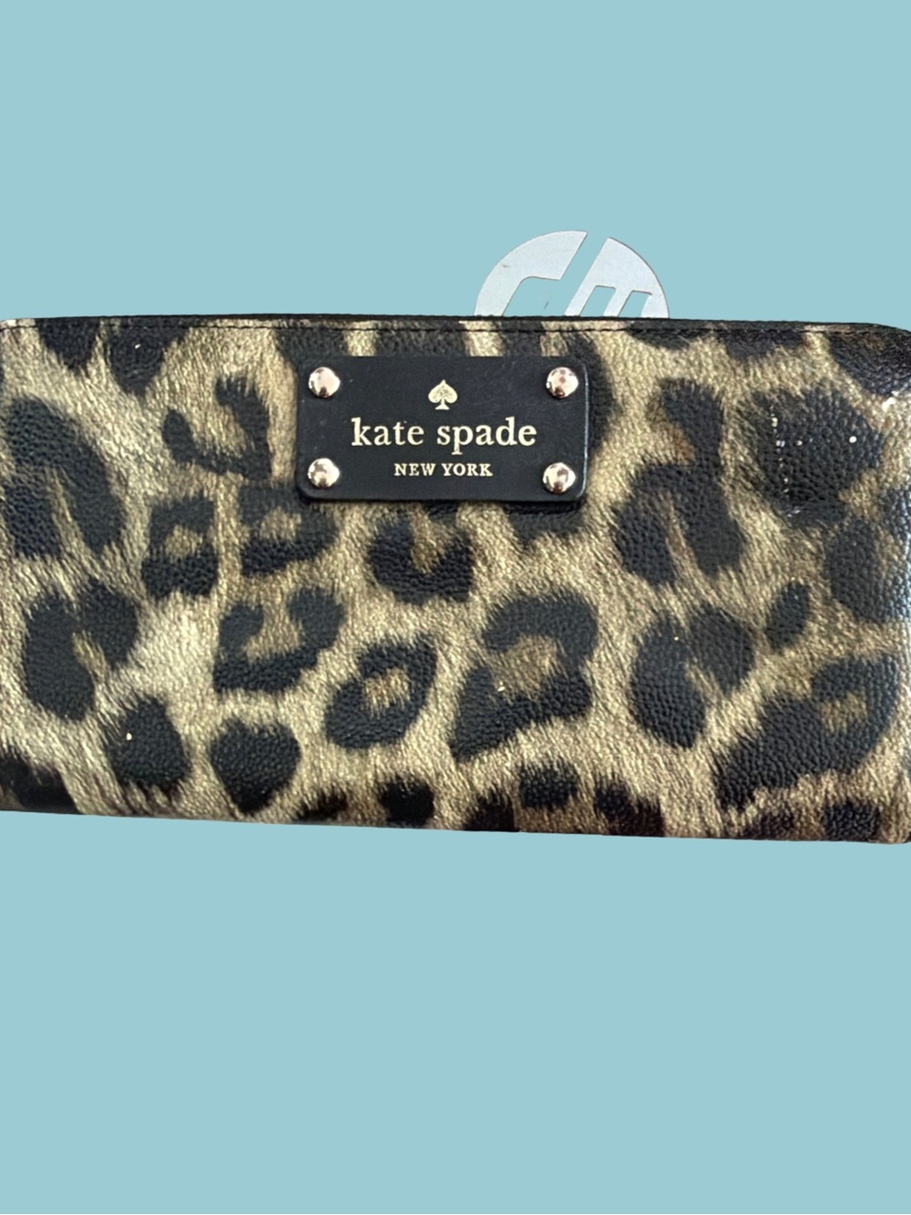 kate spade Leopard Print Zip Card Holder - Brown & Black small call out